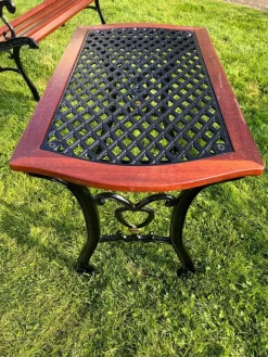 Pamono Victorian Mahogany and Cast Iron Garden Coffee Table><noscript><img width=
