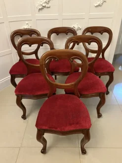 New Pamono Victorian Mahogany Dining Chairs, 1860s, Set of 6
