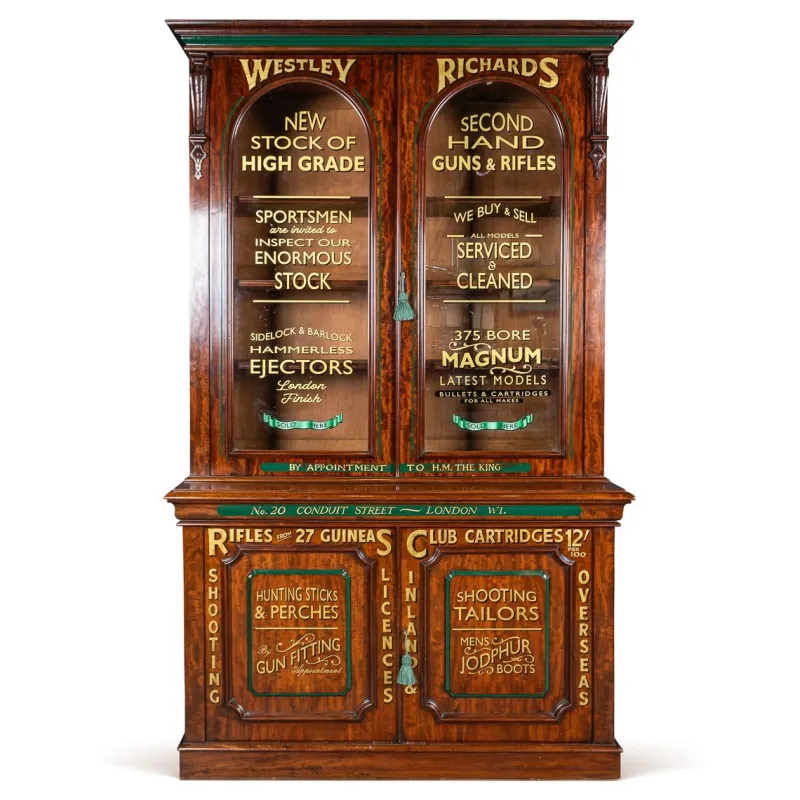 Pamono Victorian Mahogany Gun Shop Display Cabinet, 1880s> Cabinets & Wardrobes