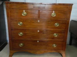 Pamono Victorian Mahogany Inlay Chest of Drawers