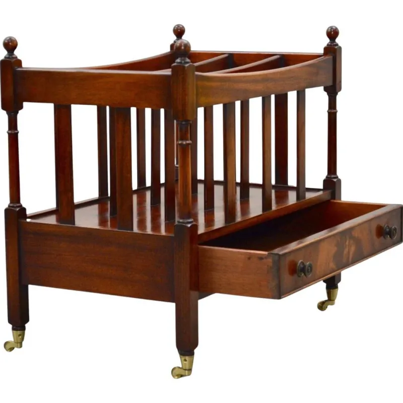 Best Pamono Victorian Mahogany Music Stand or Magazine Rack with Castors and Single Drawer