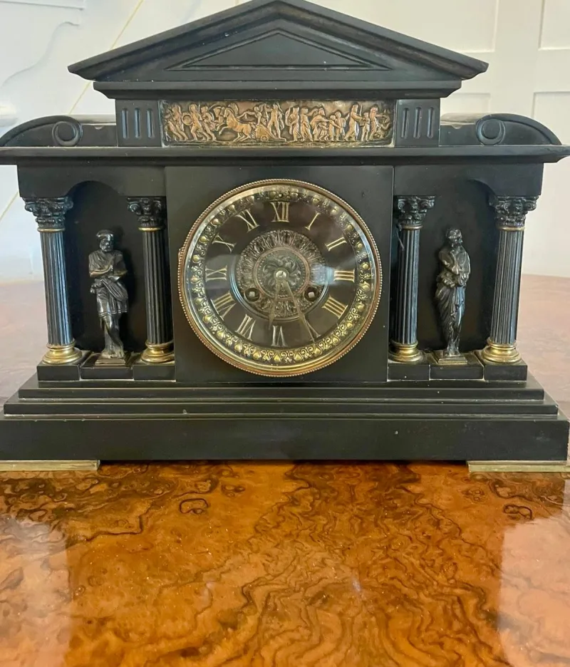 Pamono Victorian Marble Mantle Clock, 1860s> Clocks