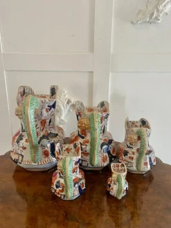 Pamono Victorian Mason Ironstone Jugs, 1880s, Set of 5><noscript><img width=