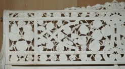 Pamono Victorian Nasturtium Pattern Garden Bench from Coalbrookdale, 1870><noscript><img width=