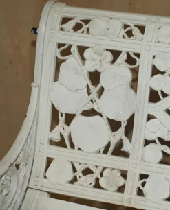 Pamono Victorian Nasturtium Pattern Garden Bench from Coalbrookdale, 1870><noscript><img width=