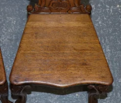 Online Pamono Victorian Oak Carved Hallway Chairs with Lion Paw Feet, Set of 2