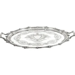 Sale Pamono Victorian Oval Silver Plated Tray by Mappin & Webb, 19th Century