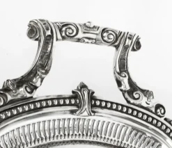 Sale Pamono Victorian Oval Silver Plated Tray by Mappin & Webb, 19th Century