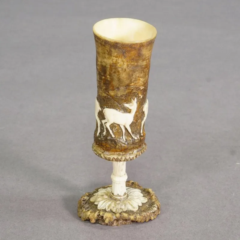 Pamono Victorian Rustic Black Forest Drinking Goblet, Germany, 1860s> Glassware