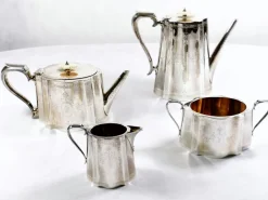 Pamono Victorian Silver Plated Tea and Coffee Set from Richard Martin & Ebenezer Hall & Co, Set of 4> Coffee & Tea Service