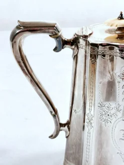 Pamono Victorian Silver Plated Tea and Coffee Set from Richard Martin & Ebenezer Hall & Co, Set of 4><noscript><img width=