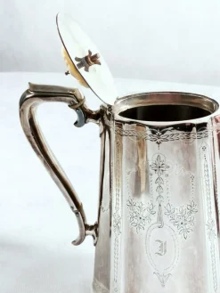 Pamono Victorian Silver Plated Tea and Coffee Set from Richard Martin & Ebenezer Hall & Co, Set of 4><noscript><img width=