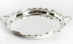 Pamono Victorian Silver Plated Tray from Walker & Hall, 1880><noscript><img width=