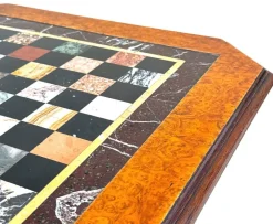 Online Pamono Victorian Walnut and Specimen Marble Chess Table, 1860