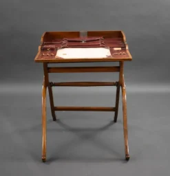 Pamono Victorian Walnut Campaign Travelling Desk, 1880s><noscript><img width=
