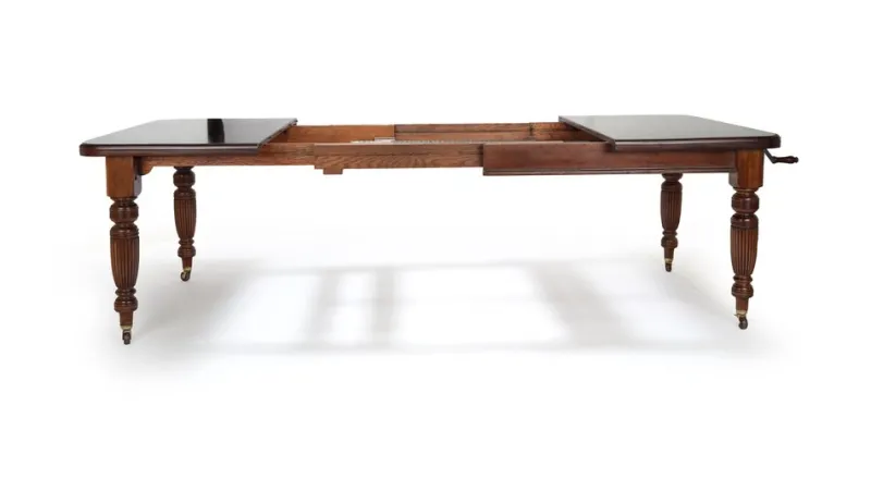 Clearance Pamono Victorian Wind Out Mahogany Extending Banquet Dining Table, England, 1910s