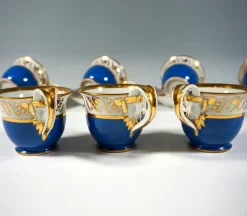 Pamono Vienna Imperial Porcelain Coffee Service in Prussian Blue & Gold, 1825, Set of 19><noscript><img width=