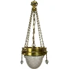New Pamono Vienna Secession Brass Hanging Lamp attributed Kolo Moser, 1890s