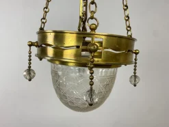 New Pamono Vienna Secession Brass Hanging Lamp attributed Kolo Moser, 1890s