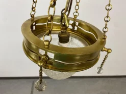New Pamono Vienna Secession Brass Hanging Lamp attributed Kolo Moser, 1890s