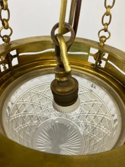 New Pamono Vienna Secession Brass Hanging Lamp attributed Kolo Moser, 1890s