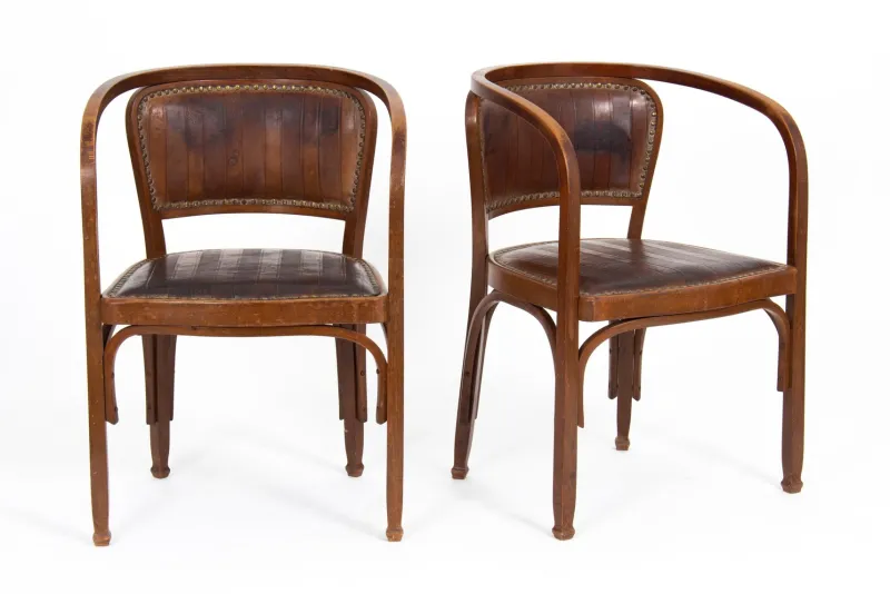 Pamono Vienna Secession Seating Set attributed to Gustav Siegel for J & J Kohn, 1905, Set of 5> Living Room Sets