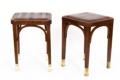 Pamono Vienna Secession Seating Set attributed to Gustav Siegel for J & J Kohn, 1905, Set of 5><noscript><img width=