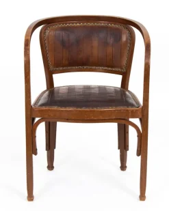 Pamono Vienna Secession Seating Set attributed to Gustav Siegel for J & J Kohn, 1905, Set of 5><noscript><img width=