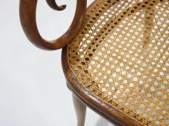 Pamono Vienna Secessionist Bentwood and Rattan Settee from Thonet><noscript><img width=