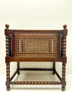 Pamono Vienna Straw and Bobbin Wood Magazine Holder, 1950s> Magazine Racks