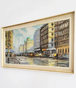 Discount Pamono Vienna's City Center, 1960s, Oil on Canvas