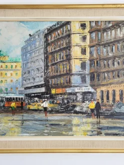 Discount Pamono Vienna's City Center, 1960s, Oil on Canvas