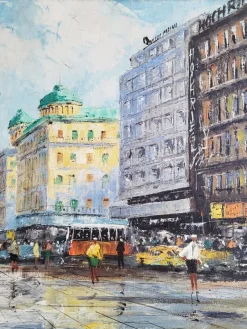 Discount Pamono Vienna's City Center, 1960s, Oil on Canvas