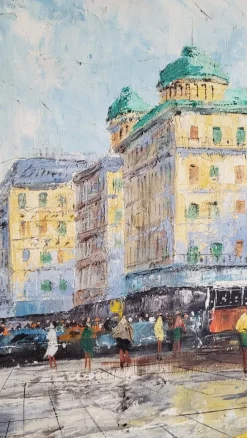 Discount Pamono Vienna's City Center, 1960s, Oil on Canvas
