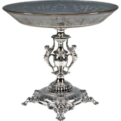 Online Pamono Viennese Art Nouveau Silver Centerpiece with Original Glass Bowl, 1900s