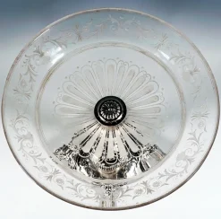 Online Pamono Viennese Art Nouveau Silver Centerpiece with Original Glass Bowl, 1900s