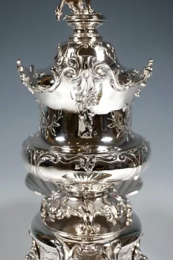 New Pamono Viennese Art Nouveau Silver Caviar Stand from Würbel & Czokally, 1900s