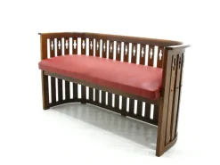 Pamono Viennese Arts & Crafts Oak Sofa and Chair, 1920s, Set of 2><noscript><img width=