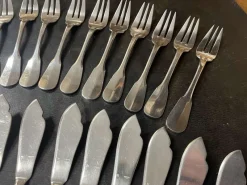 Pamono Vieux Paris Fish Forks and Knives in Silver-Plated Metal from Vieux Paris, Set of 24> Cutlery & Serving Utensils