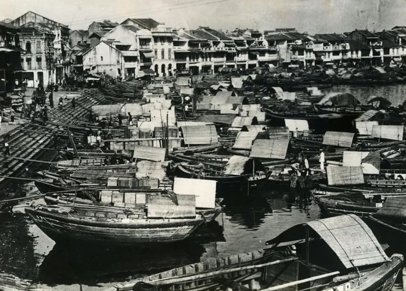 Outlet Pamono View of the Ancient Port of Singapore - Vintage Photo 1930s 1930s