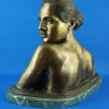 Pamono Vincenzo Gemito, Bust Sculpture of Nude Woman, 20th Century, Gilded Bronze> Art Nouveau
