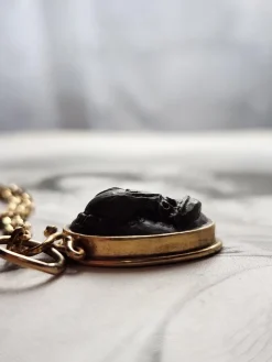 Pamono Vintage 9 Karat Gold Volcanic Rock Amalfi Coast Cameo Souvenir, 1970s><noscript><img width=