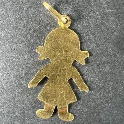 Pamono Vintage 18 Karat Yellow and White Gold Girl Doll Charm Pendant, 1970s><noscript><img width=