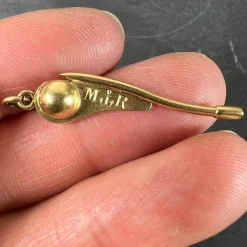 Pamono Vintage 18 Karat Yellow Gold Yacht Charm Pendant, 1950s><noscript><img width=