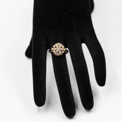Hot Pamono Vintage 14 Karat Yellow Gold Ring with Brilliant Cut Diamonds, 1970s