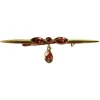 Sale Pamono Vintage 18 Karat Yellow Gold Bar Brooch with Almandine-Pyrope Garnet, 1890s