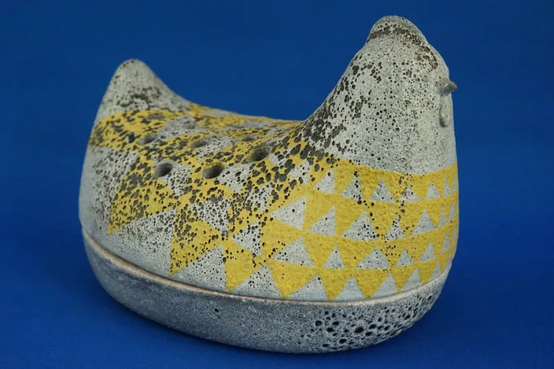 Pamono Vintage Acid-Treated Ceramic Chicken-Shaped Perfume Diffuser by Dante Baldelli, 1930s> Bottles, Carafes & Jugs