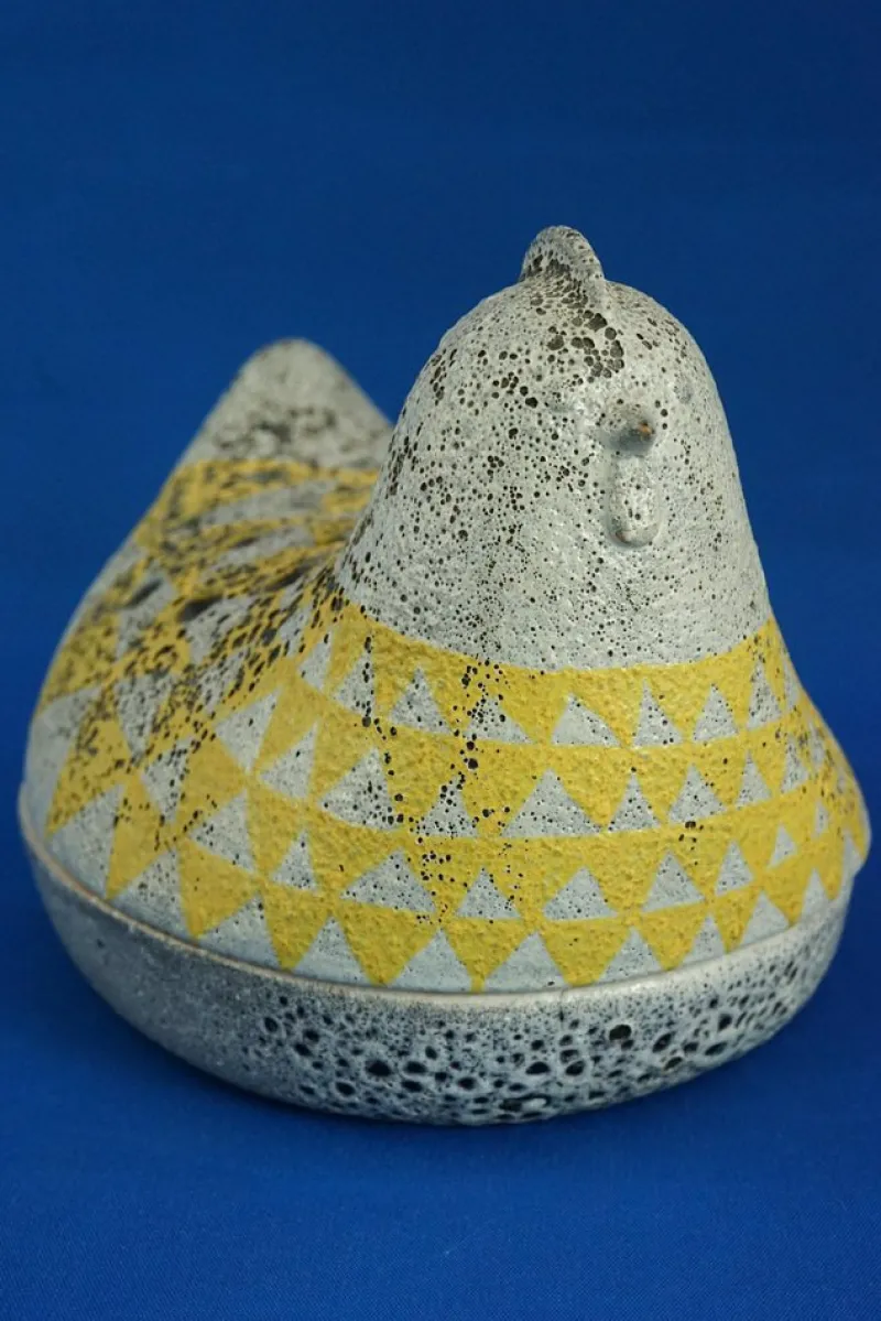 Pamono Vintage Acid-Treated Ceramic Chicken-Shaped Perfume Diffuser by Dante Baldelli, 1930s> Bottles, Carafes & Jugs