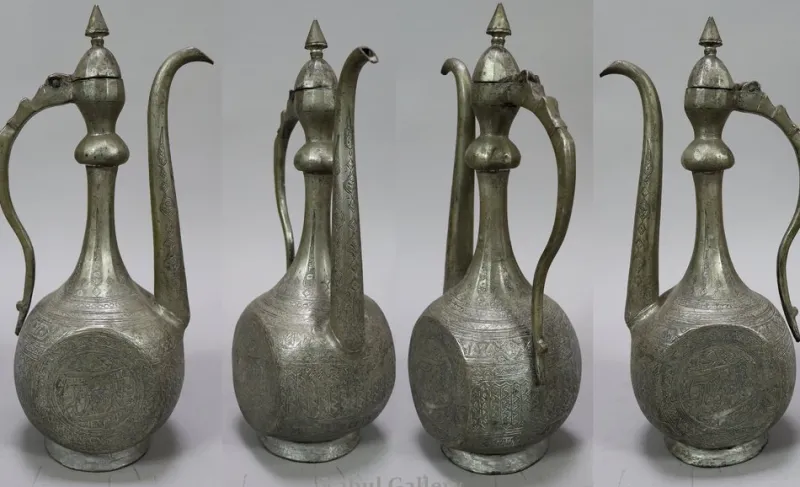 Outlet Pamono Vintage Afghan Engraved Pitcher and Basin Set in Copper, 1920s