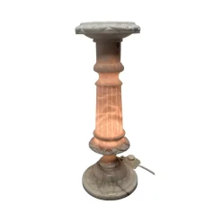 Pamono Vintage Alabaster Pillar with Lamp, 1970/80s> Pedestals And Columns